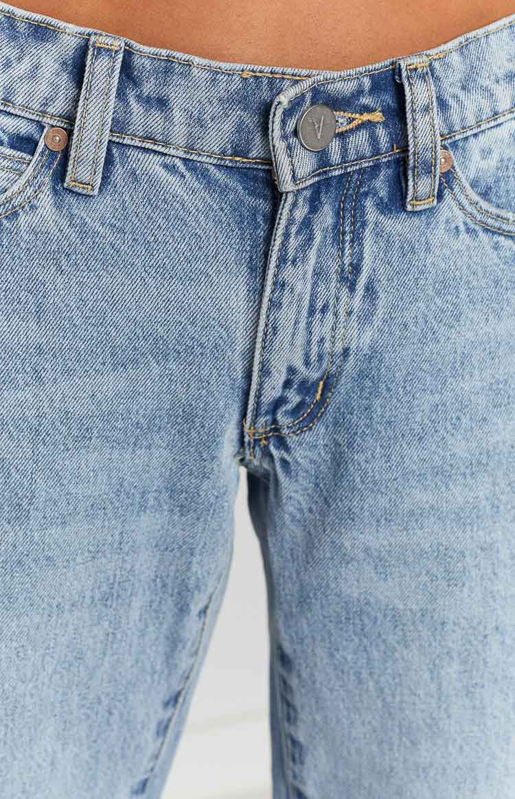 Abrand A 99 Rhonda Rip Low Straight Jean | Blue