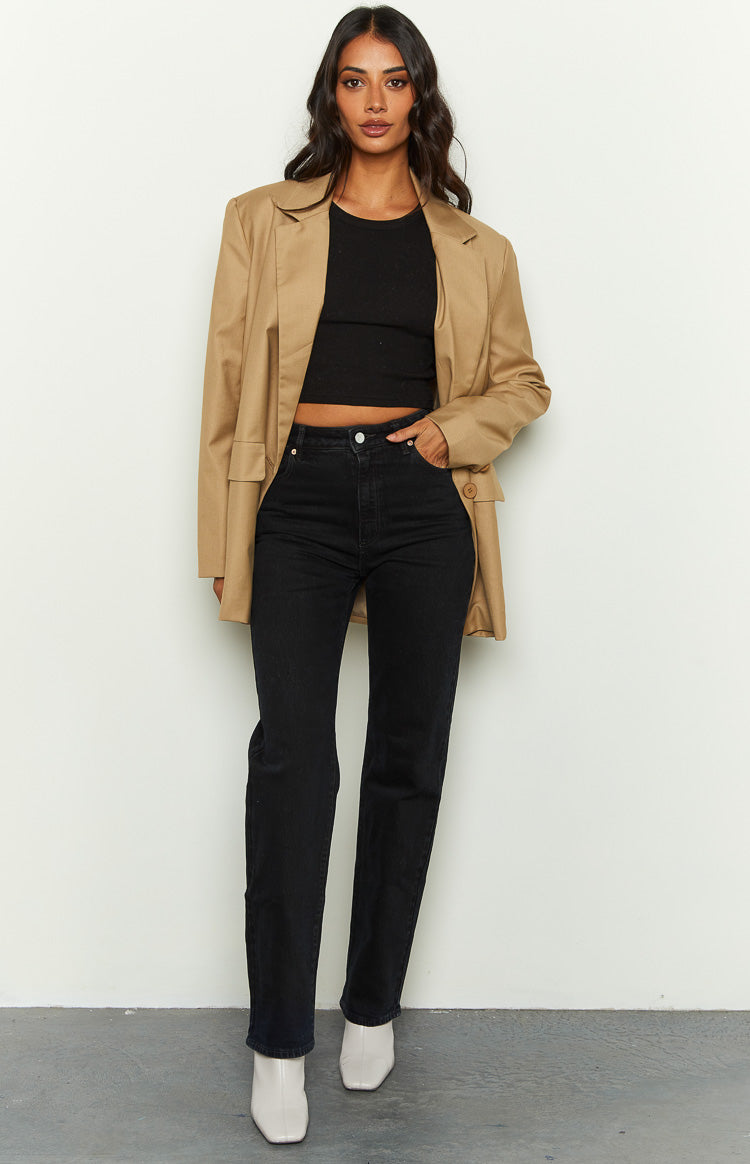 Abrand Chelsea High Straight Organic Jeans | Black