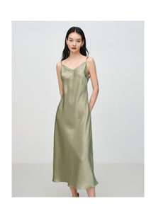 Acetate Slip Dress | Green