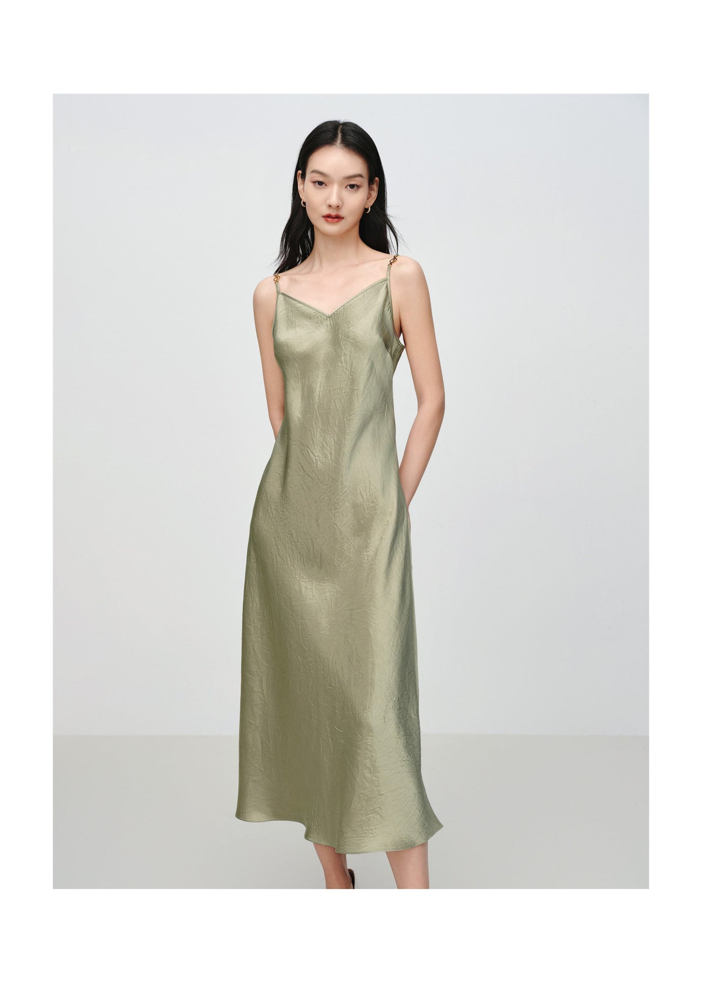 Acetate Slip Dress | Green