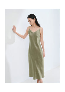 Acetate Slip Dress | Green