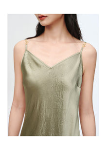 Acetate Slip Dress | Green