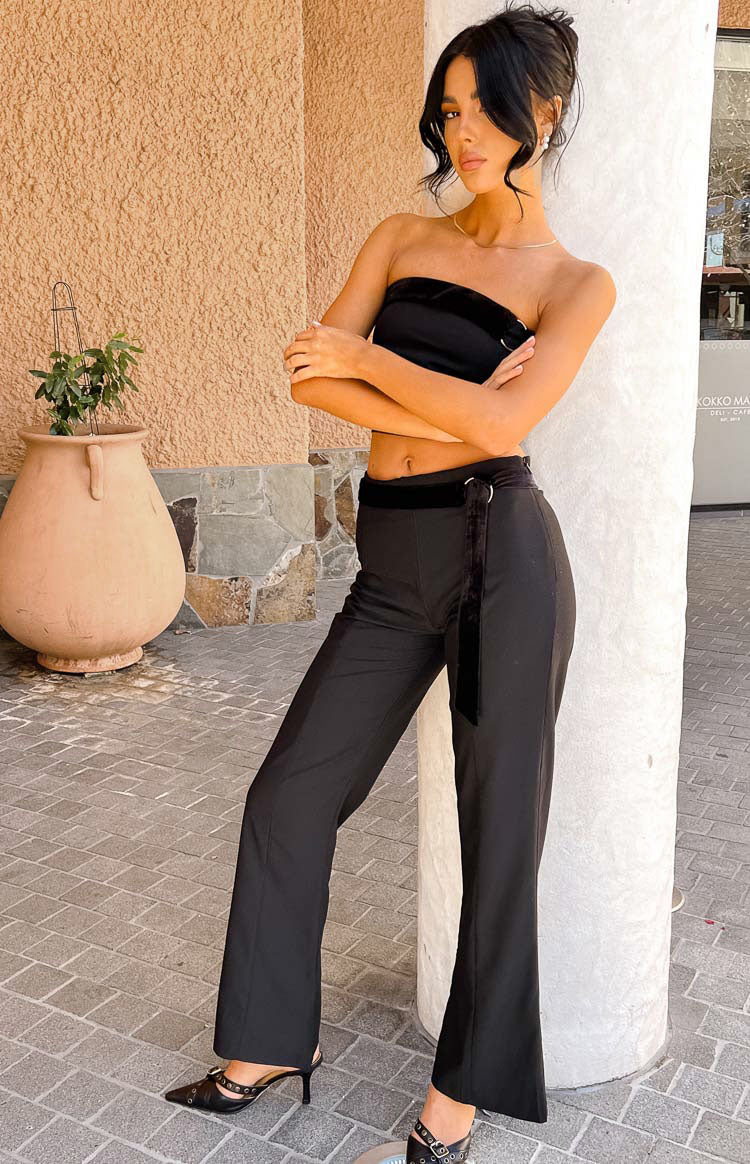 Alistair Belt Flare Pants | Black