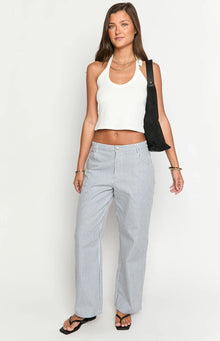Amity Mid Rise Straight Leg Jeans | Navy Stripe
