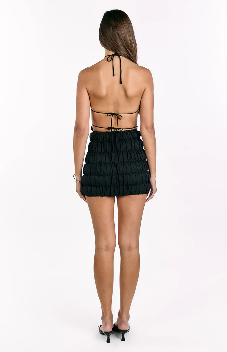 Amory Halter Party Mini Dress | Black
