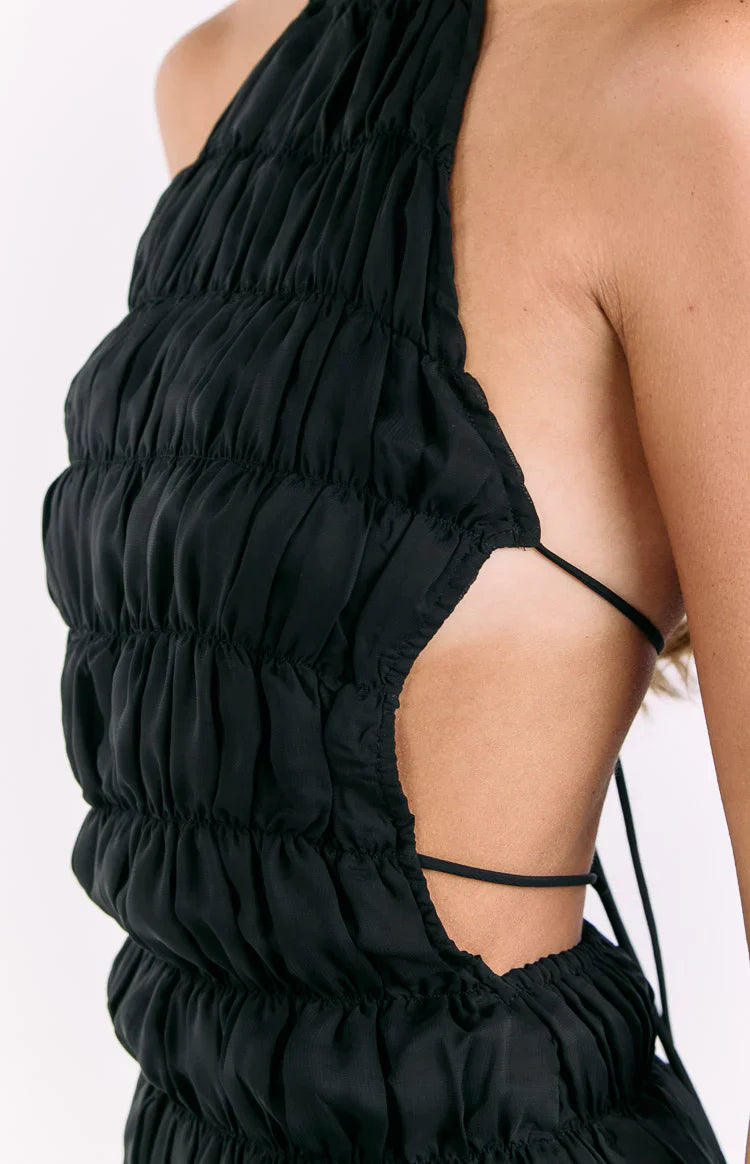 Amory Halter Party Mini Dress | Black