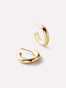 Bold C-Small Chunky Hoop Earrings | 10K Solid Gold