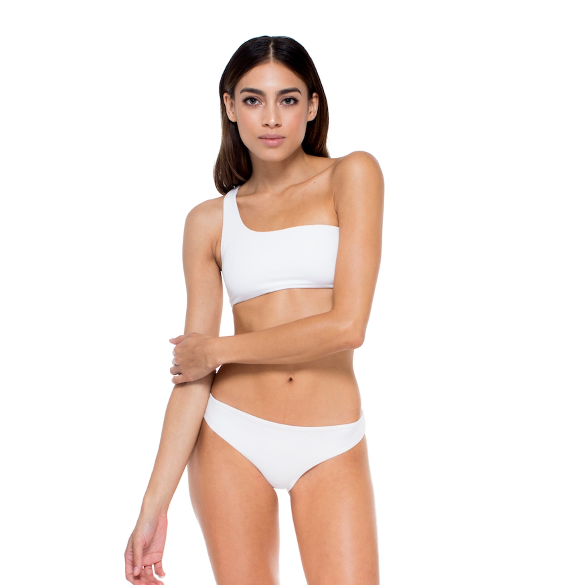 Apex One Shoulder Top | White Matte