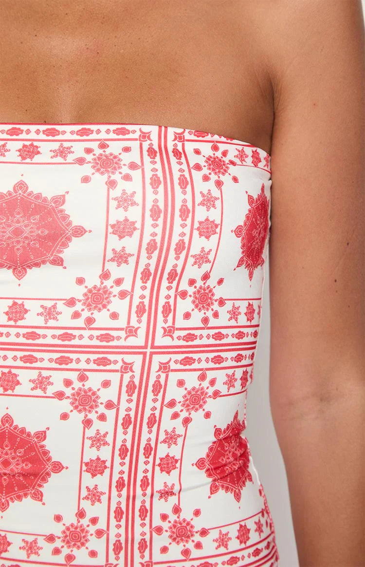 Arizona Tile Print Maxi Dress | Red