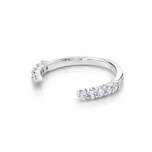 Women | White Diamond Cosmic Light Open Shank Band V1 | 14k White Gold