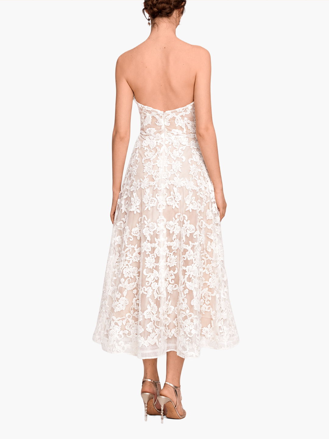 Strapless Corded Midi Dress | Ivory