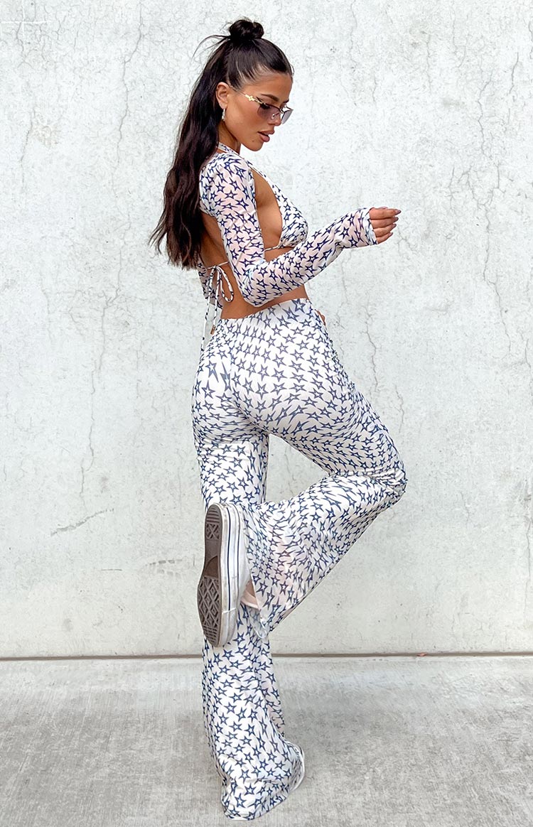 Avalon Mesh Mid Rise Pants | Star Print