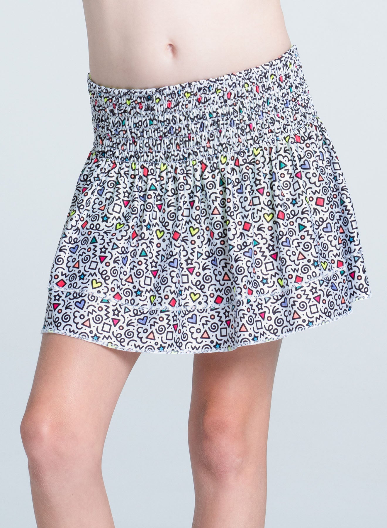 Kids | Retro Doodles Smocked Skirt | Multi