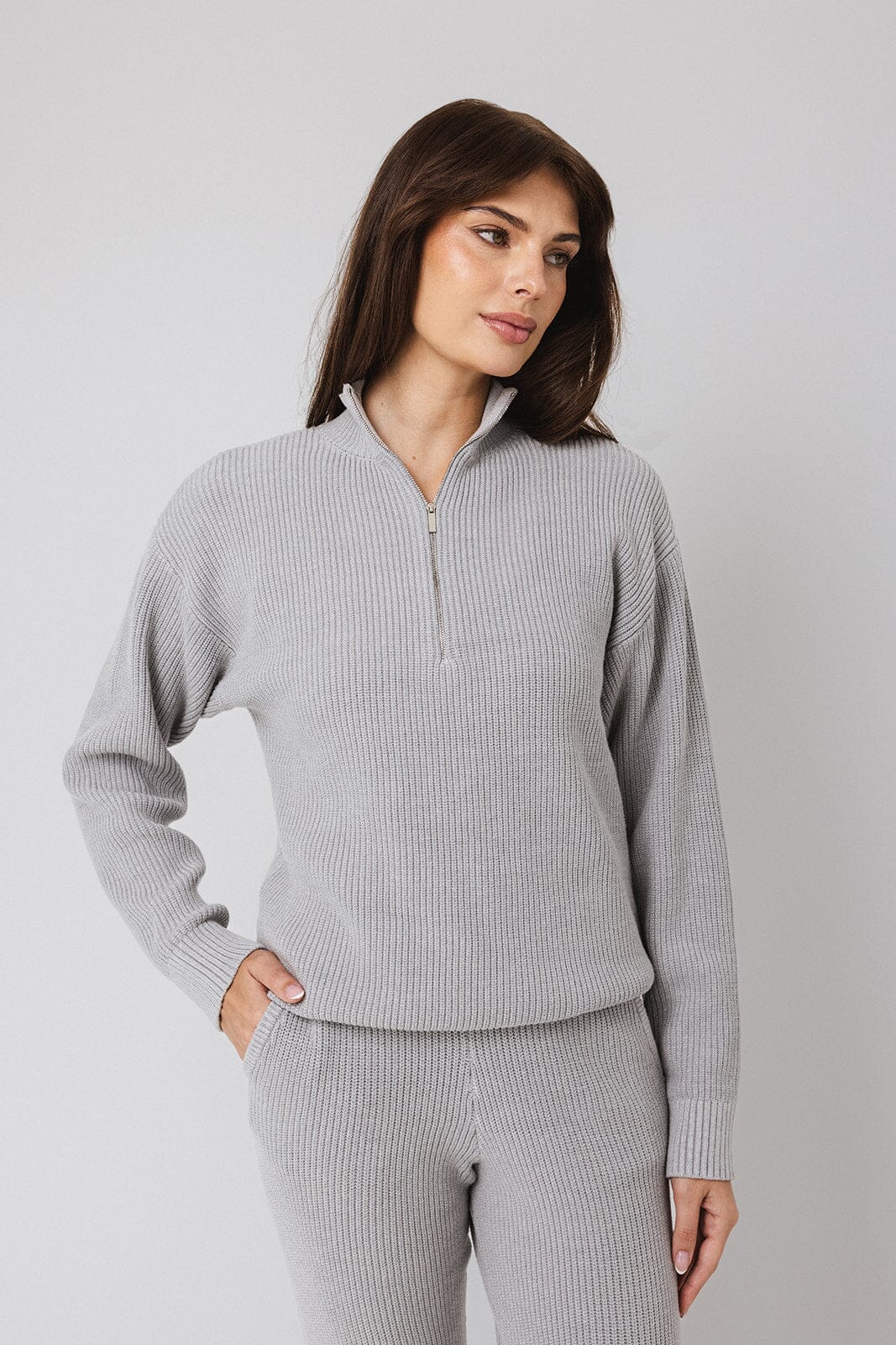 Funnel Neck Half-Zip Sweater sweatshirt IVL April 