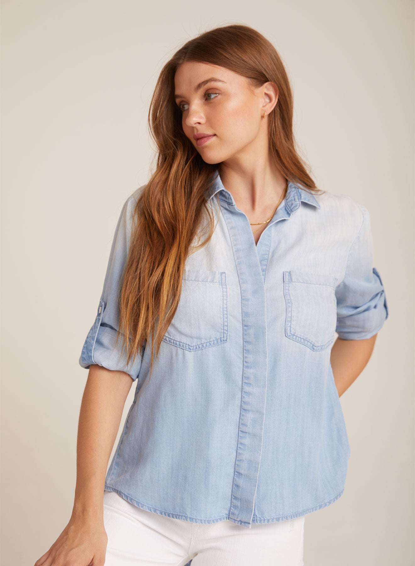 Ombre Splt Back Button Down | Ombre