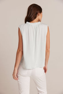 Ruffle Neck Tank | White