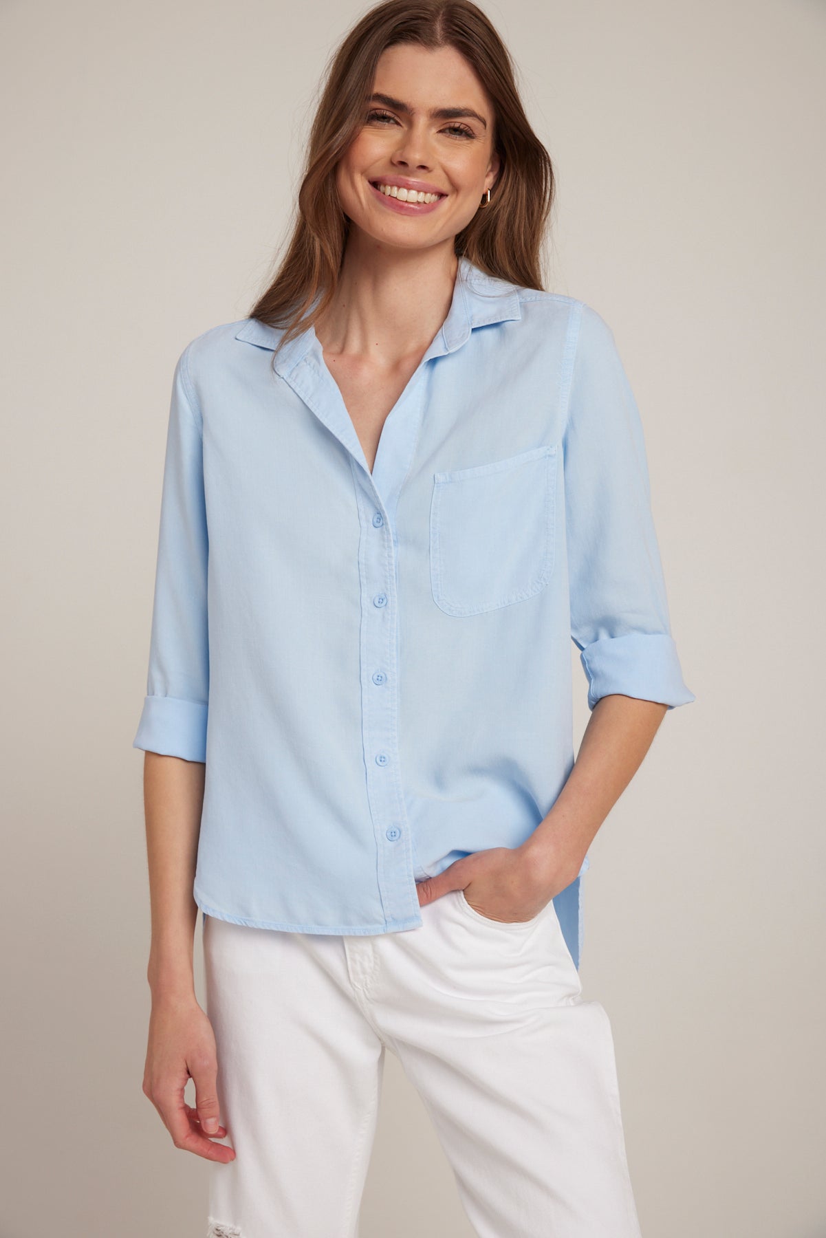 Shirt Tail Button Down | Blue Oasis