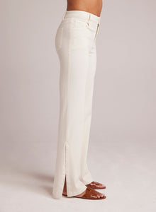 Cleo | Side Slit Jean | Ecru White