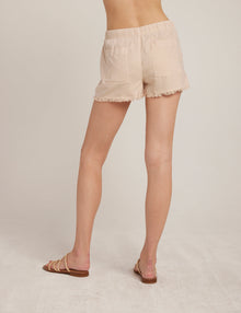 Frayed Hem Pocket Short | Soft Tan