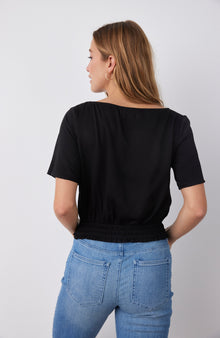 Smocked Waist Top | Black