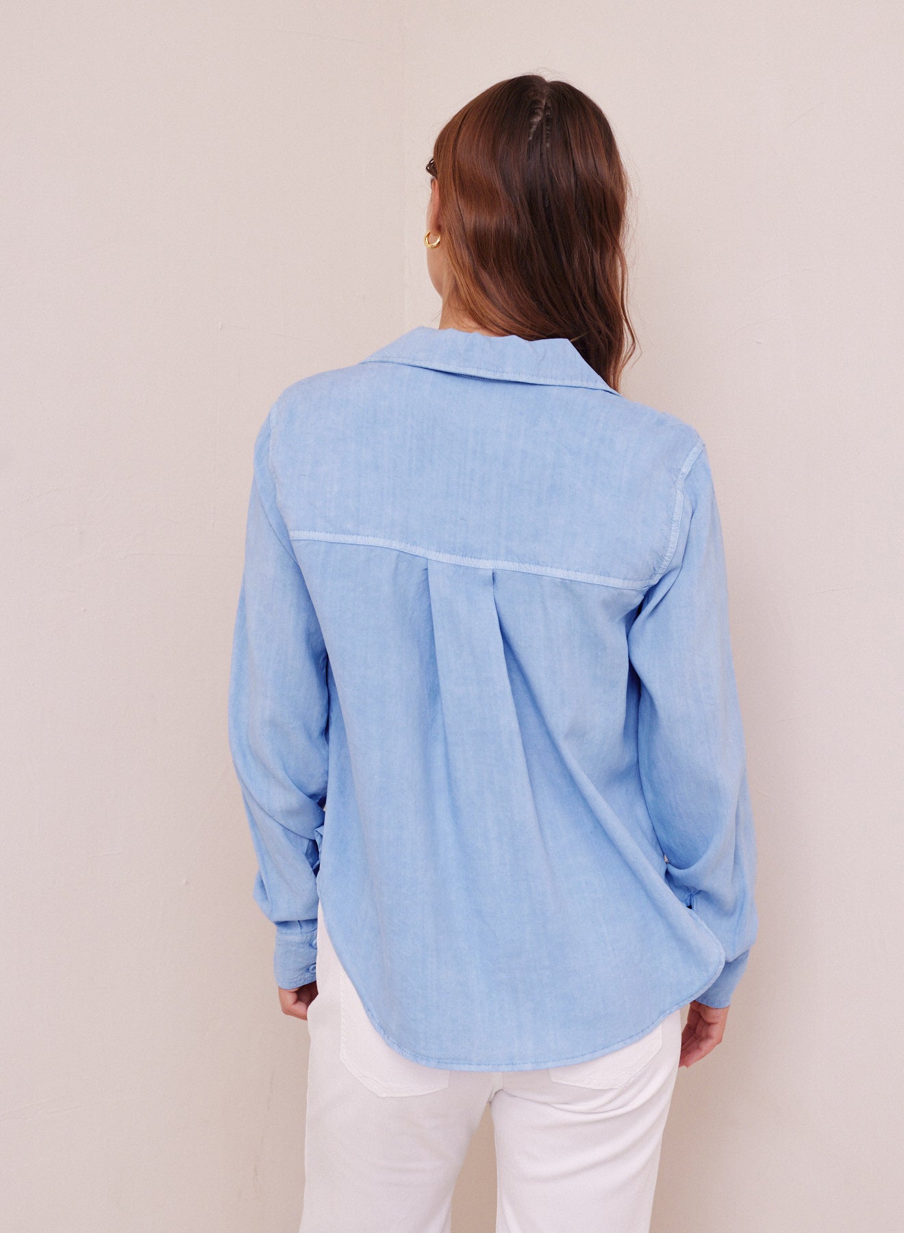 Dart Front Pocket Button Down | Bayside Blue