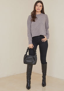 Cashmere Crew Neck Sweater - Heather Mauve