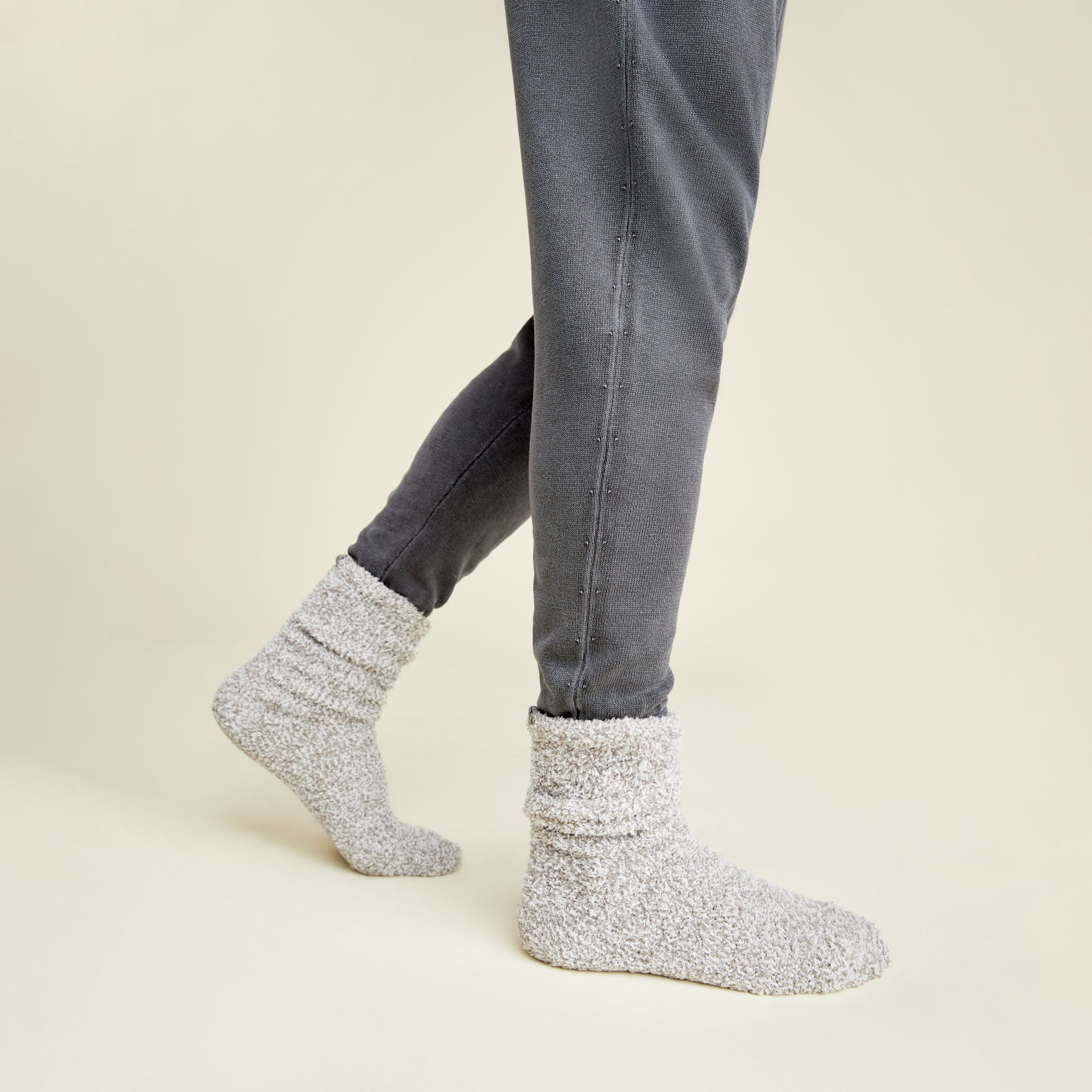 Cozychic Heathered Men's Socks | Warm Gray/White