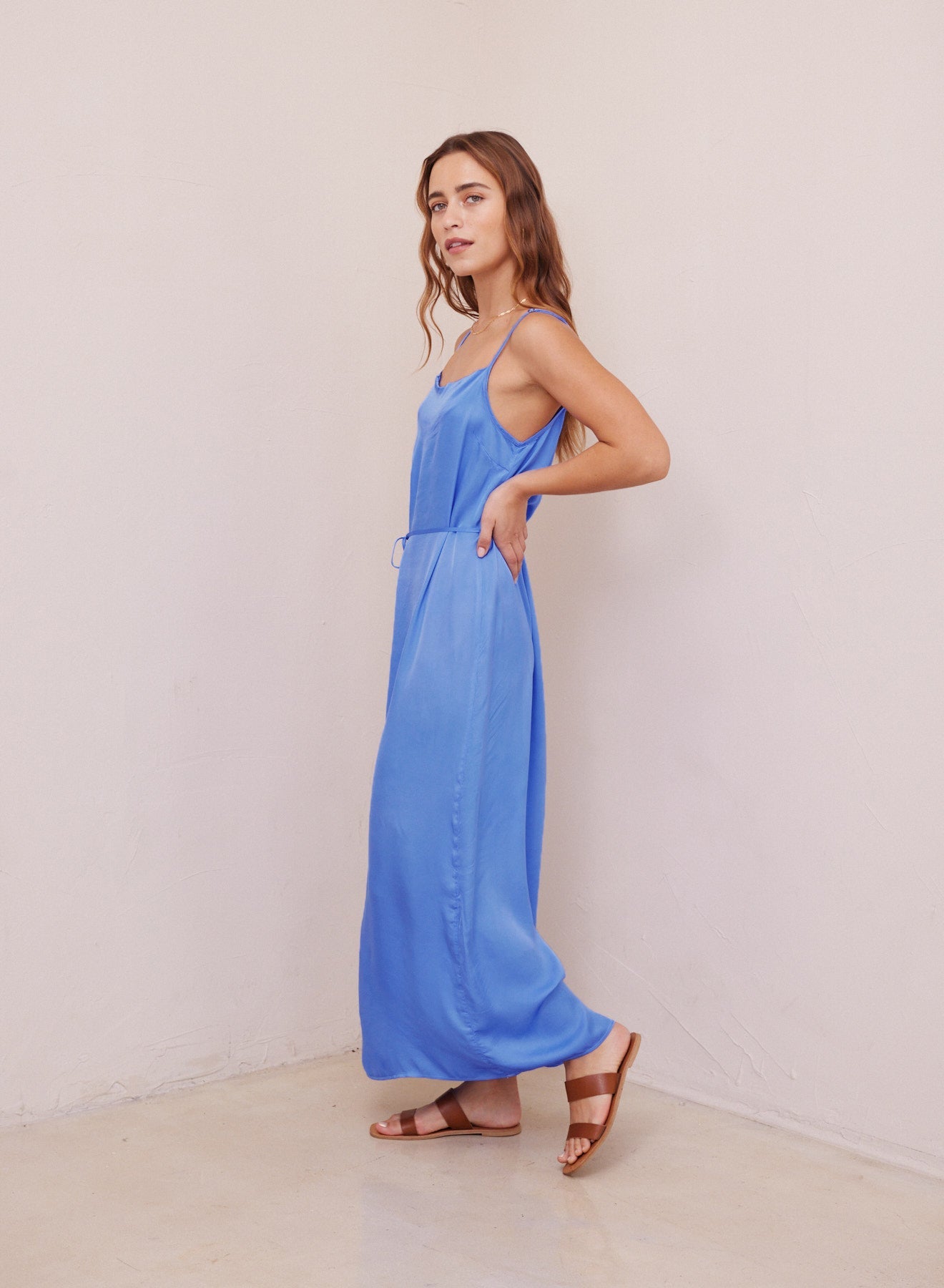 Cowl Neck Maxi Dress | Bahama Blue