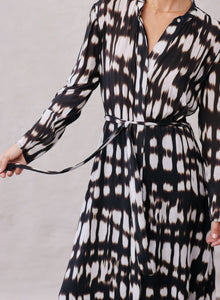 Frida Maxi Shirt Dress - Blurred Ikat Print