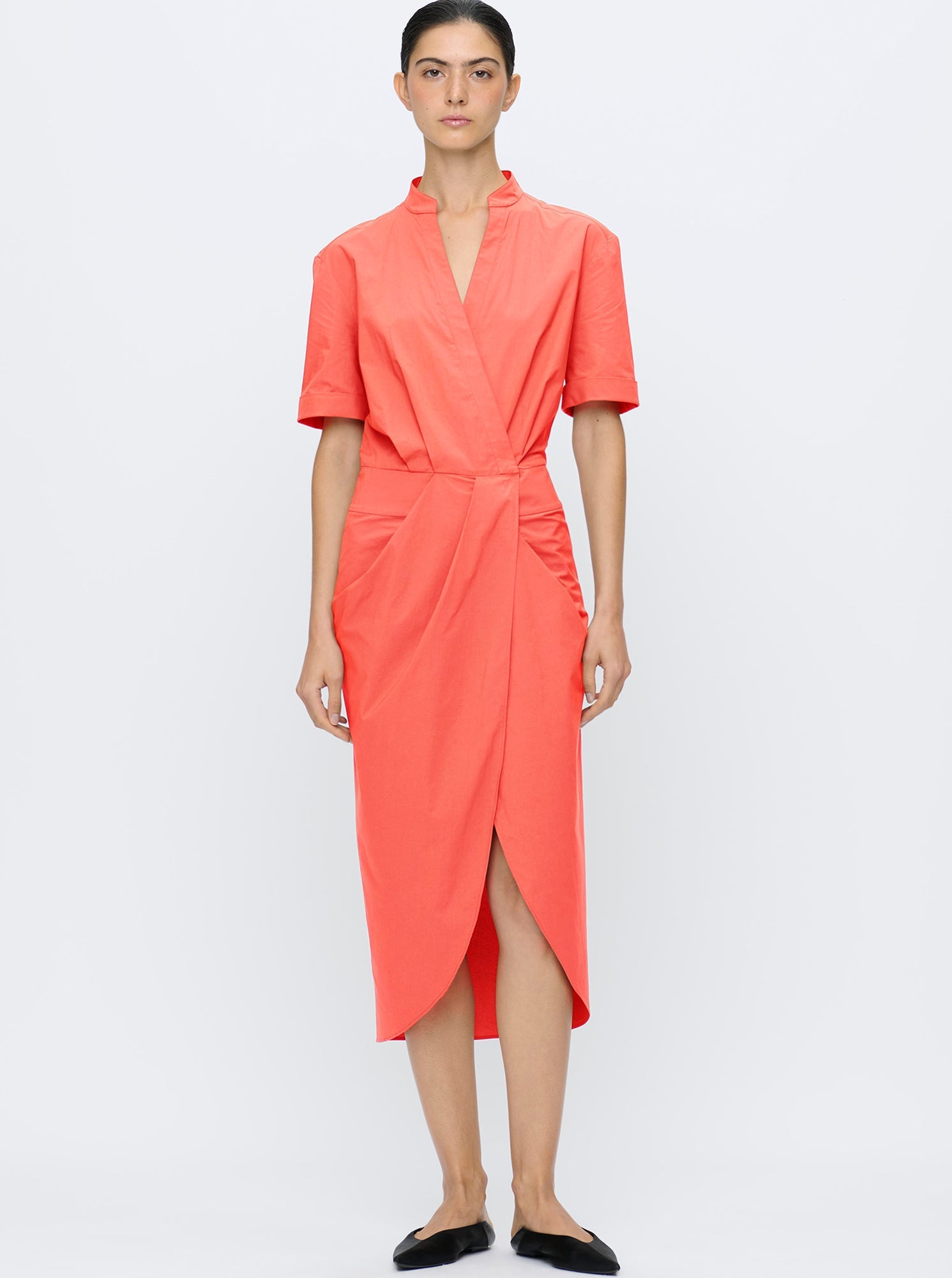 Bali Wrap Shirtdress | Coral