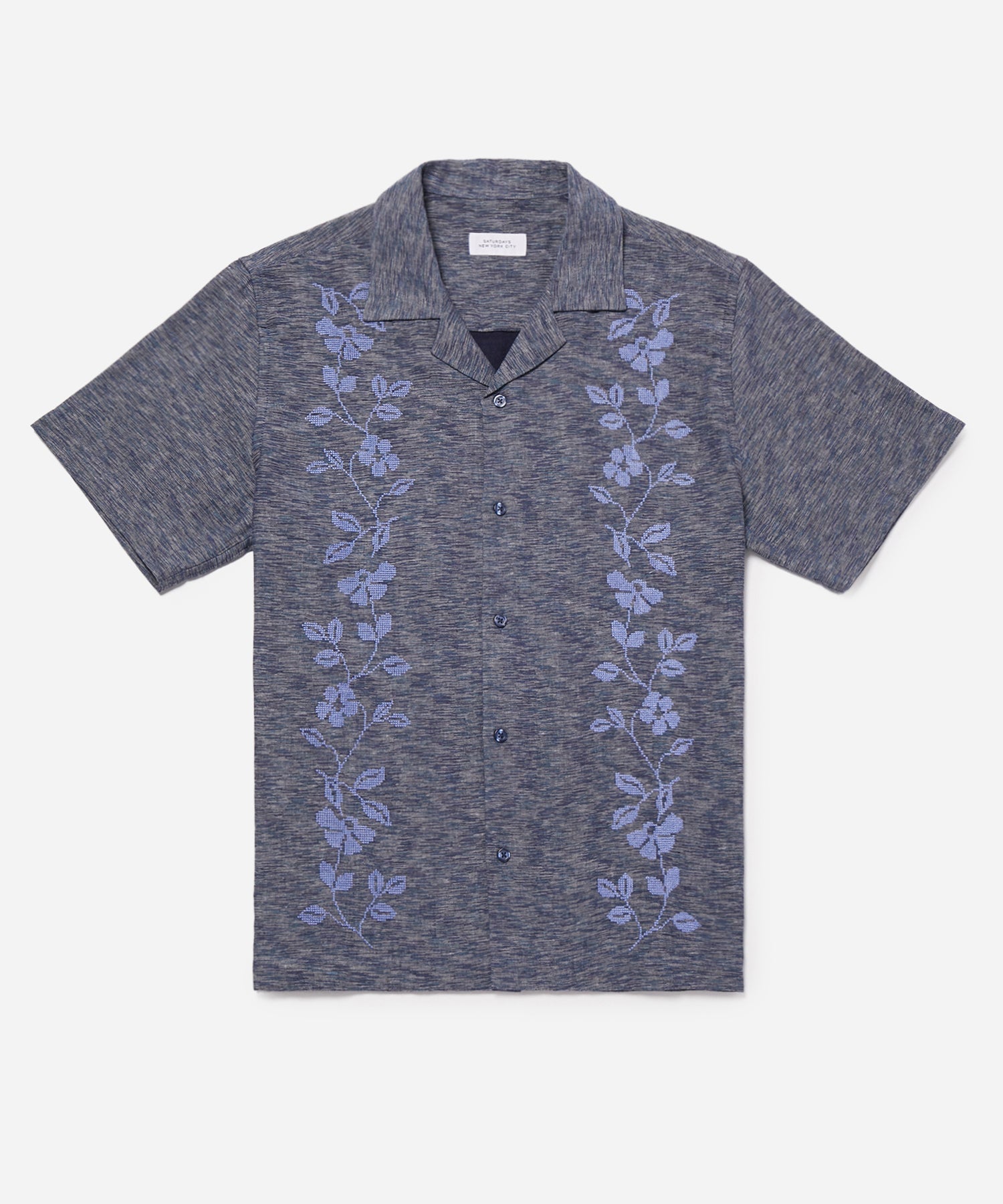 Ocean | Canty Embroidered Linen Gauze SS Shirt