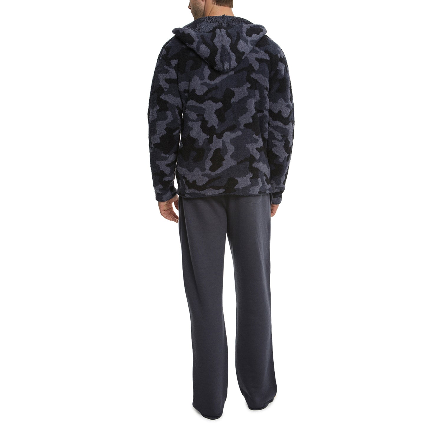 Cozychic Men's Camo Zip-Up Hoodie | Indigo Multi