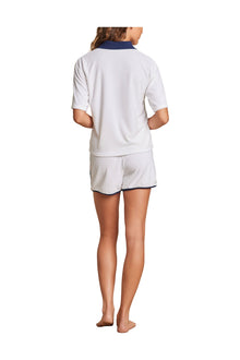 Womens | Cozyterry Polo | Sea Salt/Marine