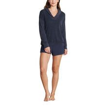 Cozychic Ultra Lite Ribbed Shawl Pullover | Indigo