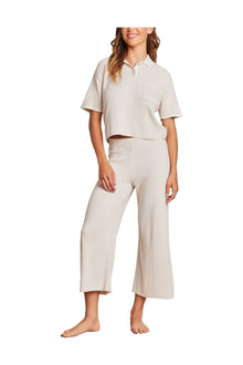 Womens | Cozychic Ultra Lite Rolled Edge Short Sleeve | Sand Dune/Pearl