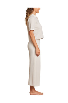 Womens | Cozychic Ultra Lite Rolled Edge Short Sleeve | Sand Dune/Pearl