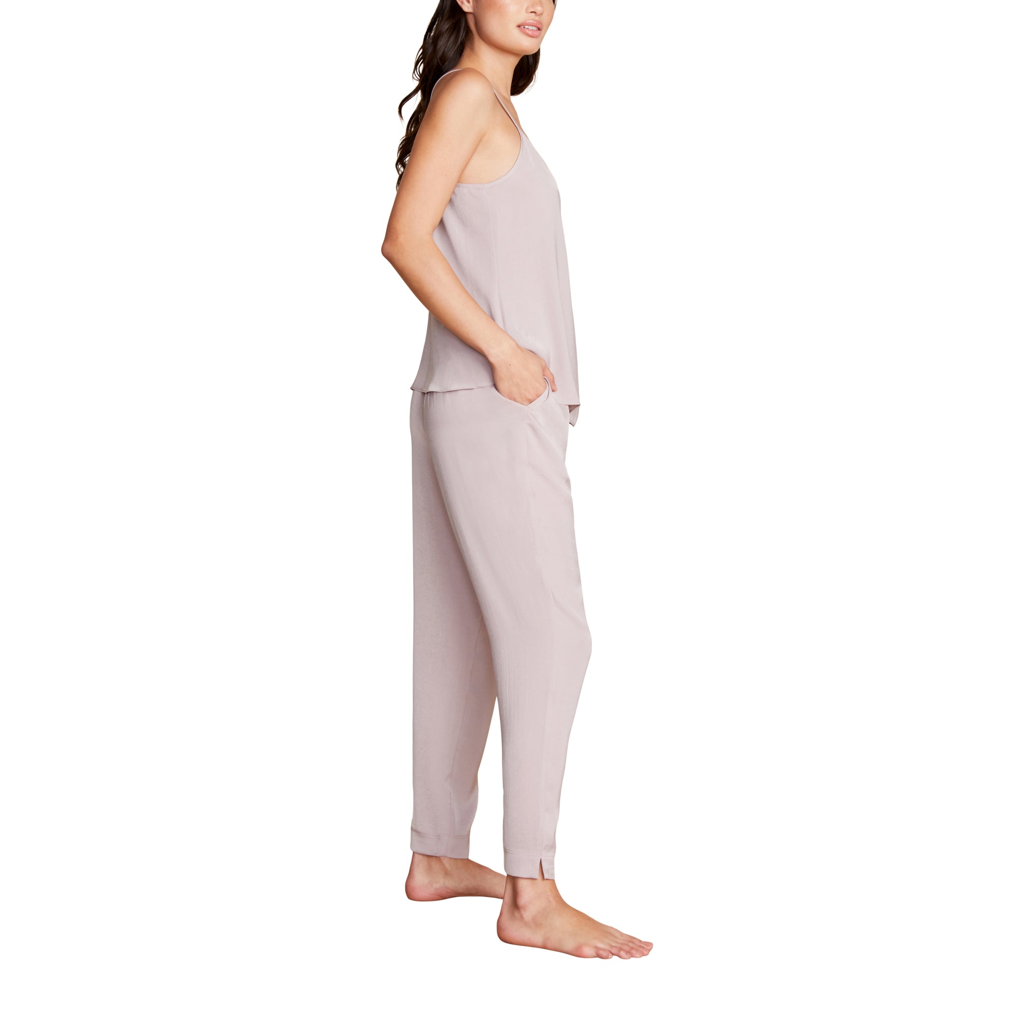 Washed Satin Tank And Pant Set | Feather