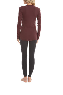 Womens | Malibu Collection Loose Jersey Long Sleeve Tee | Rosewood