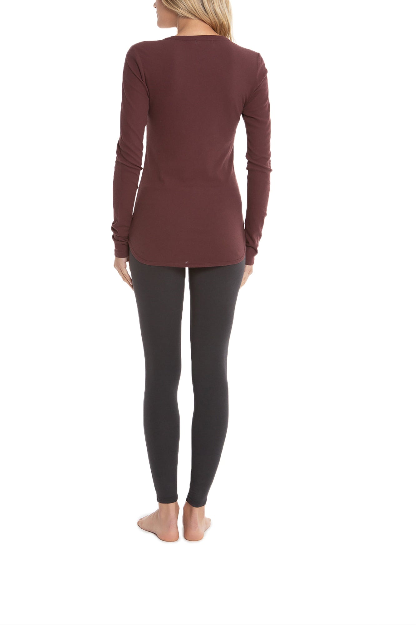 Womens | Malibu Collection Loose Jersey Long Sleeve Tee | Rosewood