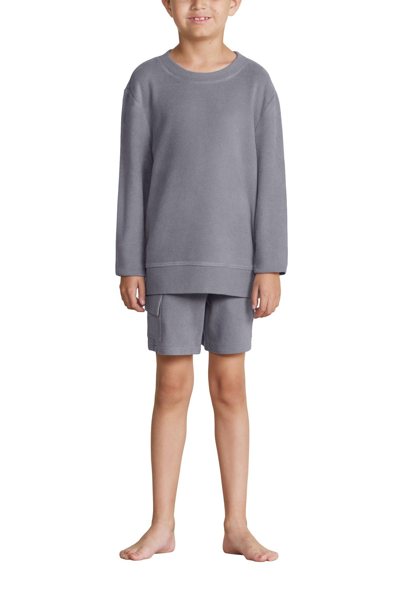 Youth | Malibu Collection Brushed Fleece Cargo Short | Coal