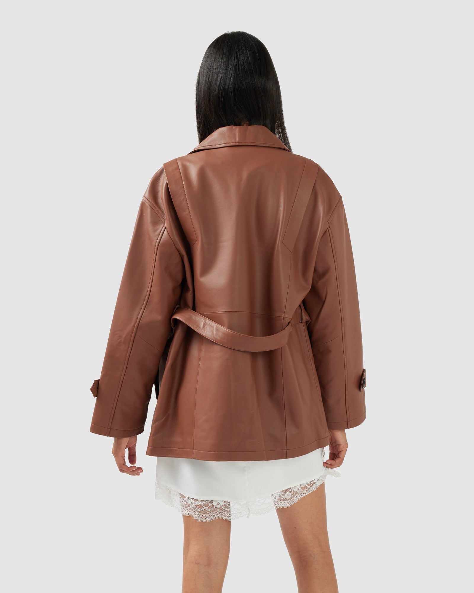 BFF Belted Leather Jacket | Women | Brown