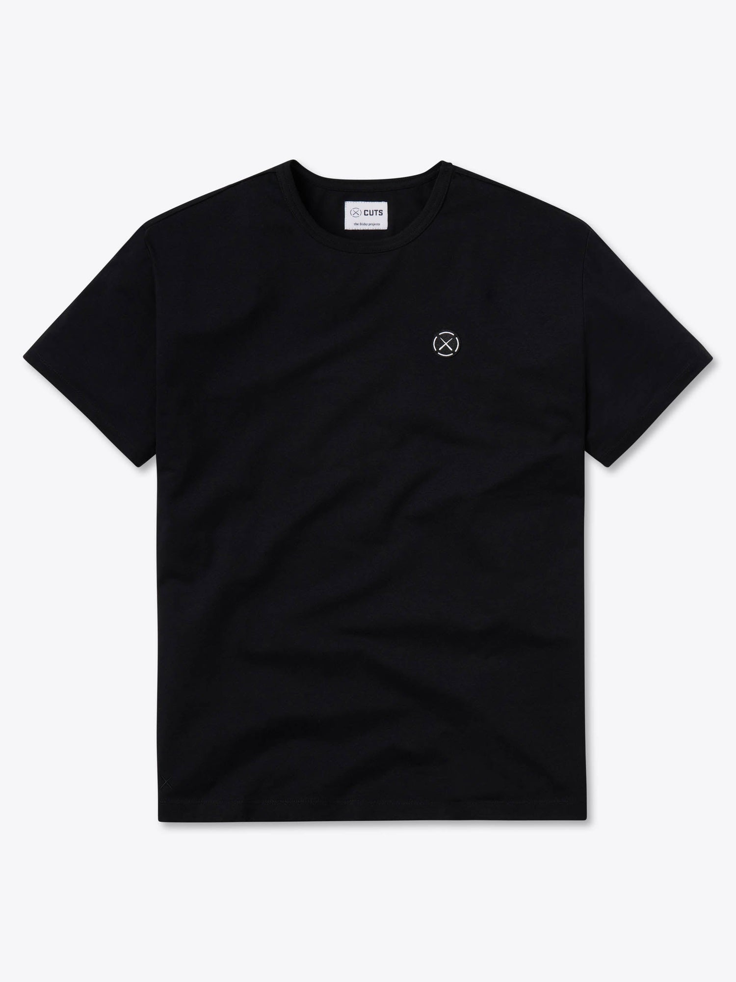 Branded Frame Tee | Black Relaxed-fit Cotton PYCA