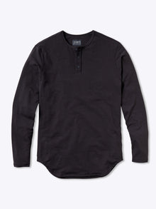 AO Long Sleeve Henley Elongated | Black Signature-fit PYCA Pro