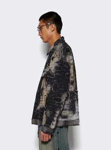 Men | Givenchy | Oversized Fit 4g Rivet Zip Denim Jacket Black And Beige