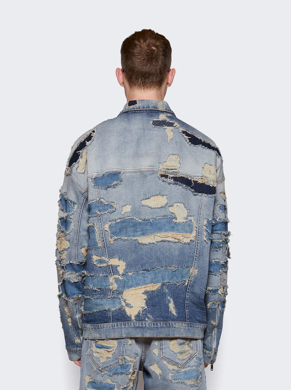 Men | Givenchy | Oversized Jacket In Rip And Repair Denim | Light Blue