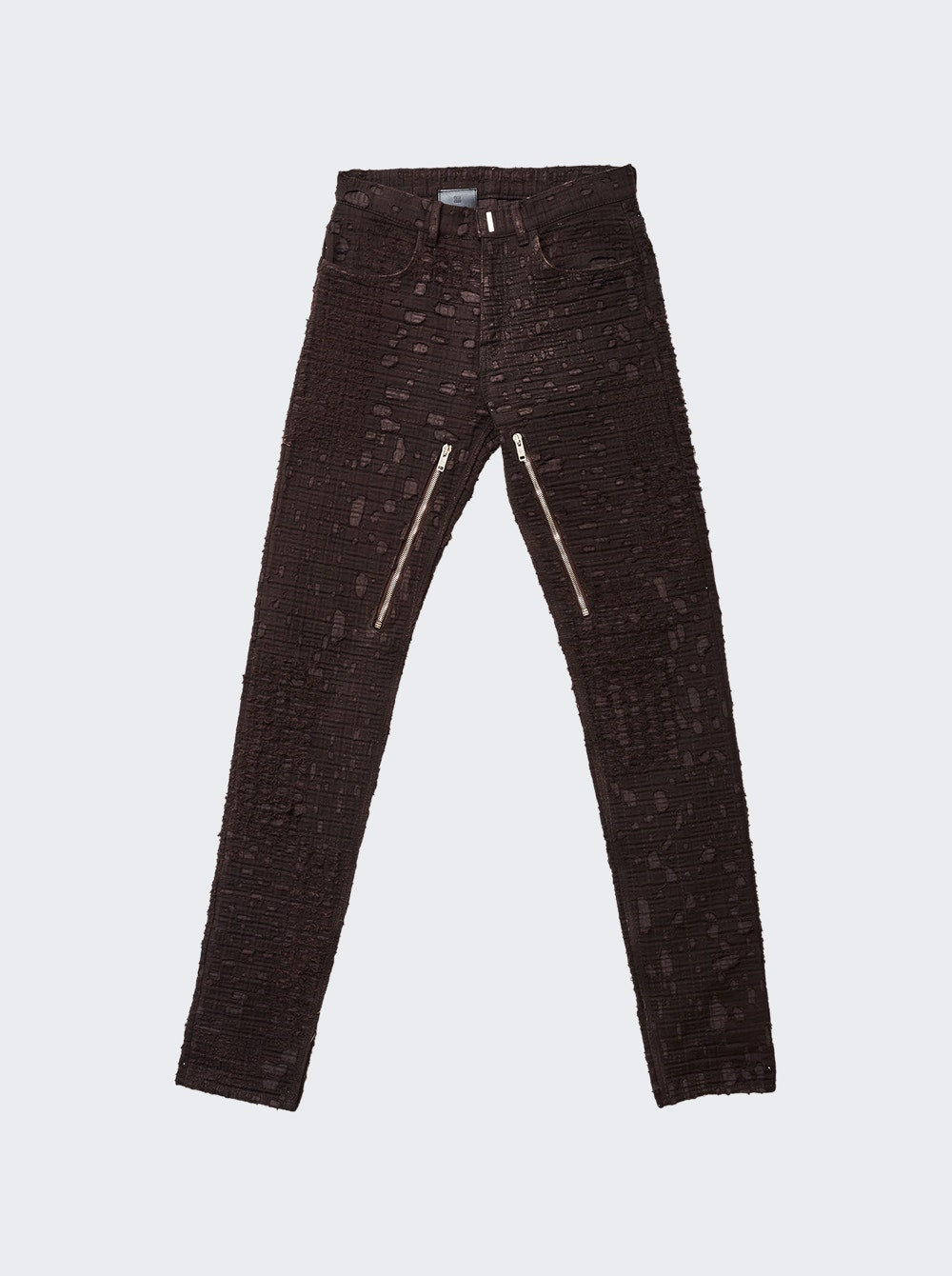Men | Givenchy | Zipped Slim Fit Denim Trousers | Dark Brown (V1)