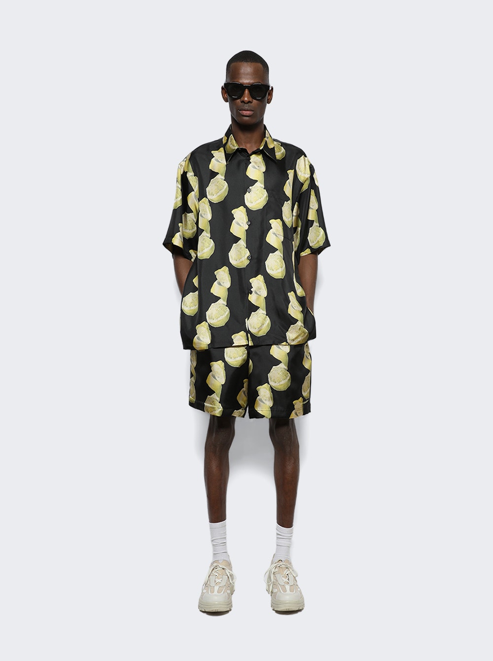 Givenchy | Formal Elastic Shorts | Black & Yellow