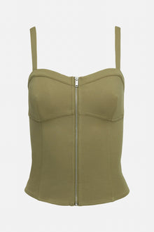 Bandier | Lenox Knit Corset Tank | Aloe