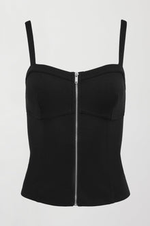 Bandier | Lenox Knit Corset Tank | Black