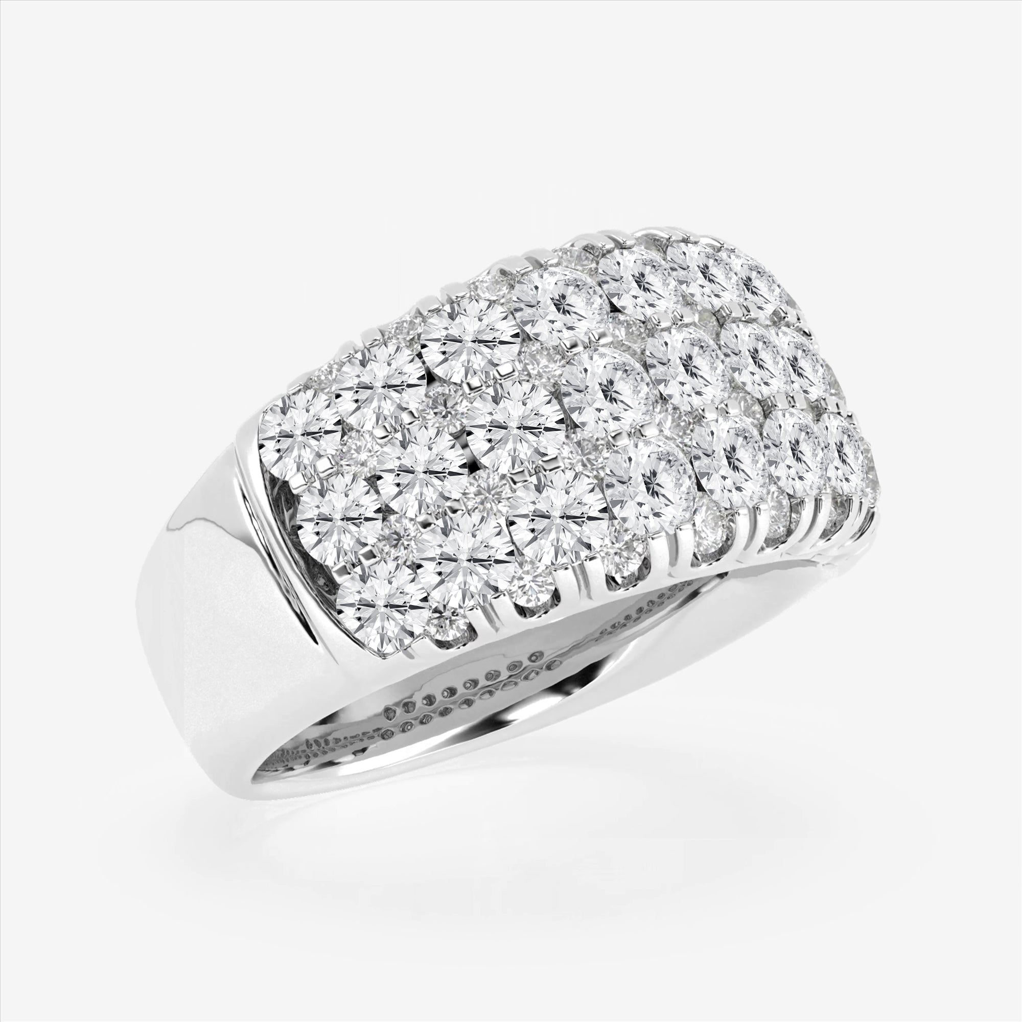 3.00 CT Round Lab-Grown Diamond | Row Wedding Band Ring | 14K White Gold | SI Clarity
